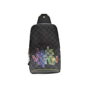 Louis Vuitton Avenue Sling Bag Damier Graphite Rainbow Coated Canvas easy to